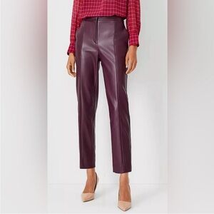 Ann Taylor Faux Leather High Rise Eva Ankle Pants